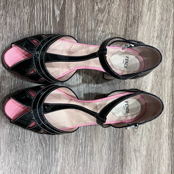 Fendi Black/pink Heels Size 40
